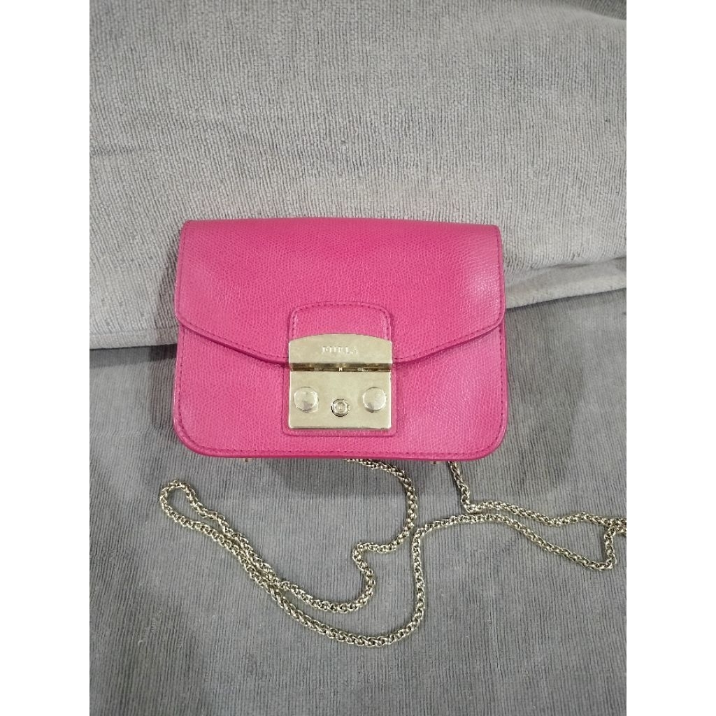 tas mini Sling selempang rantai warna merah muat HP