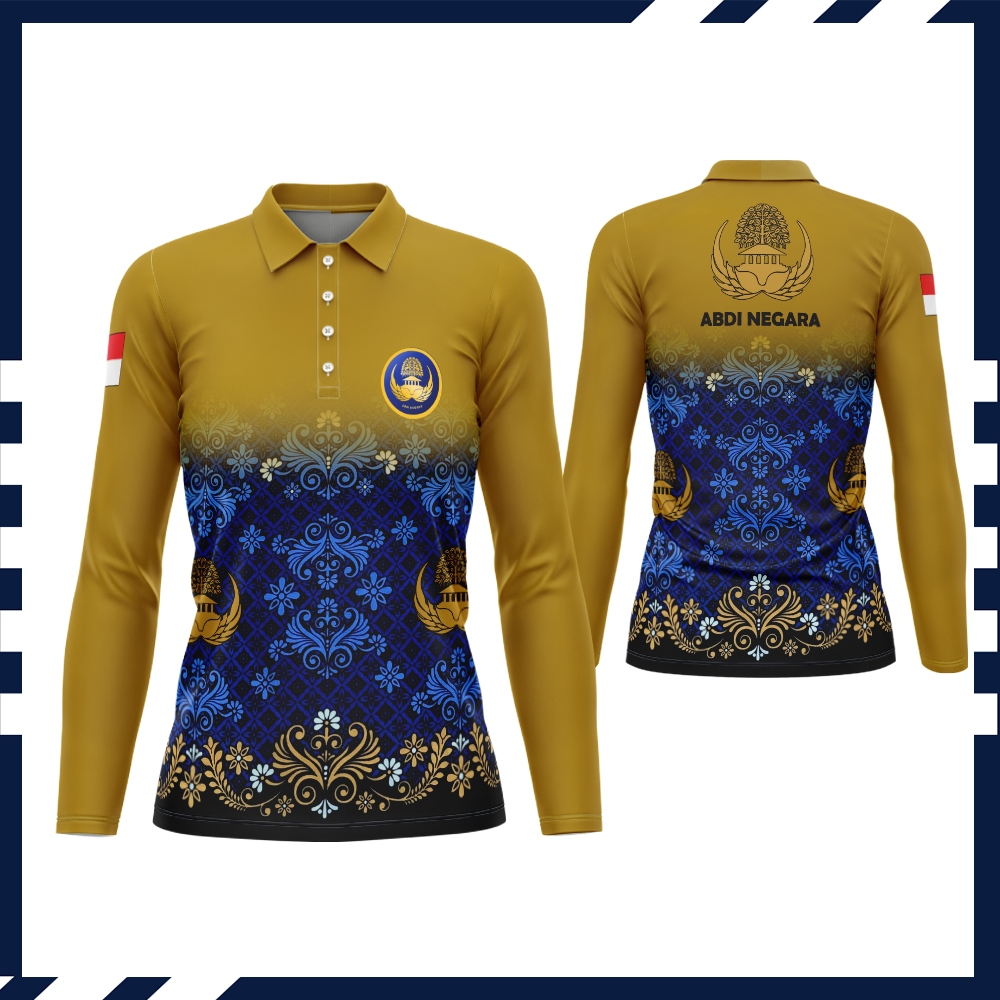 Baju Kaos Berkerah Wanita Batik Keren Dryfit korfri printing terbaru