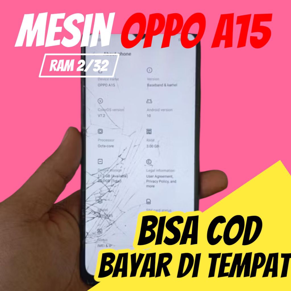 MESIN OPPO A15 RAM 2/32 KONDISI NORMAL GARANSI SIAP RAKIT