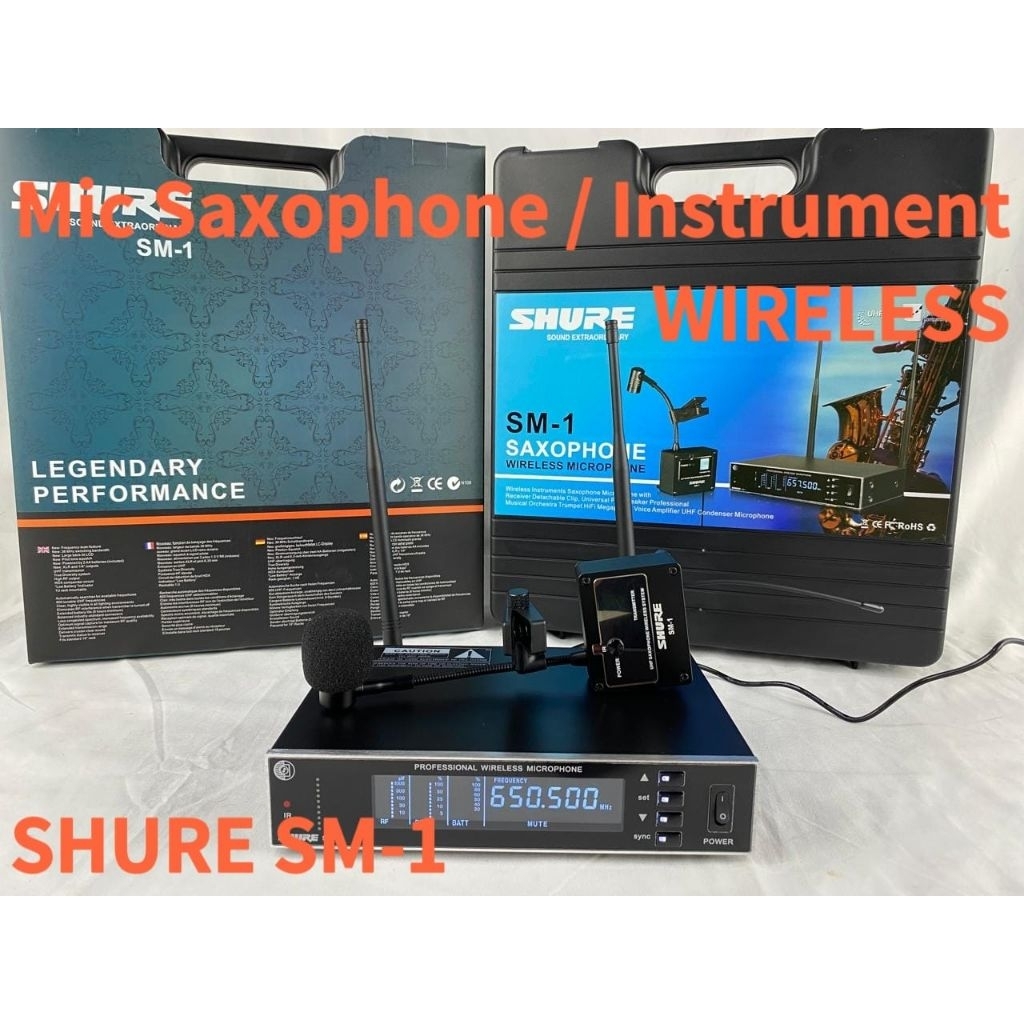 MIC WIRELESS SHURE SAXOPHONE SM-1 NEW UHF DIGITAL SHURE SM1NEW