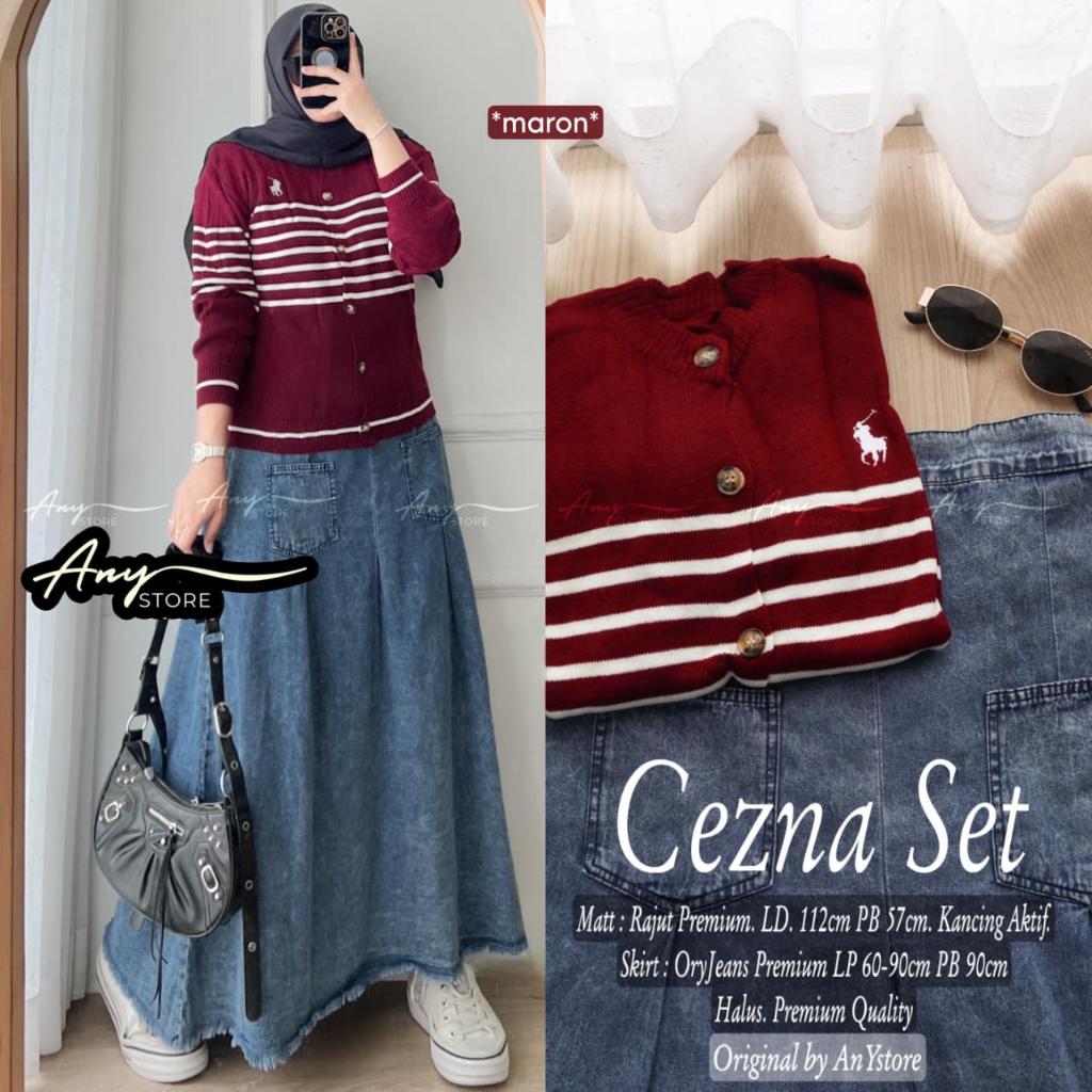 Setelan Wanita Overal Jeans inner blouse/ Overal inner Kaos / Rok Kaos / Cardigan Rok / Celana Kaos 