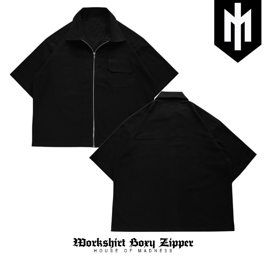 KEMEJA WORKSHIRT BOXY ZIPPER POLOS - HOUSE OF MADNESS