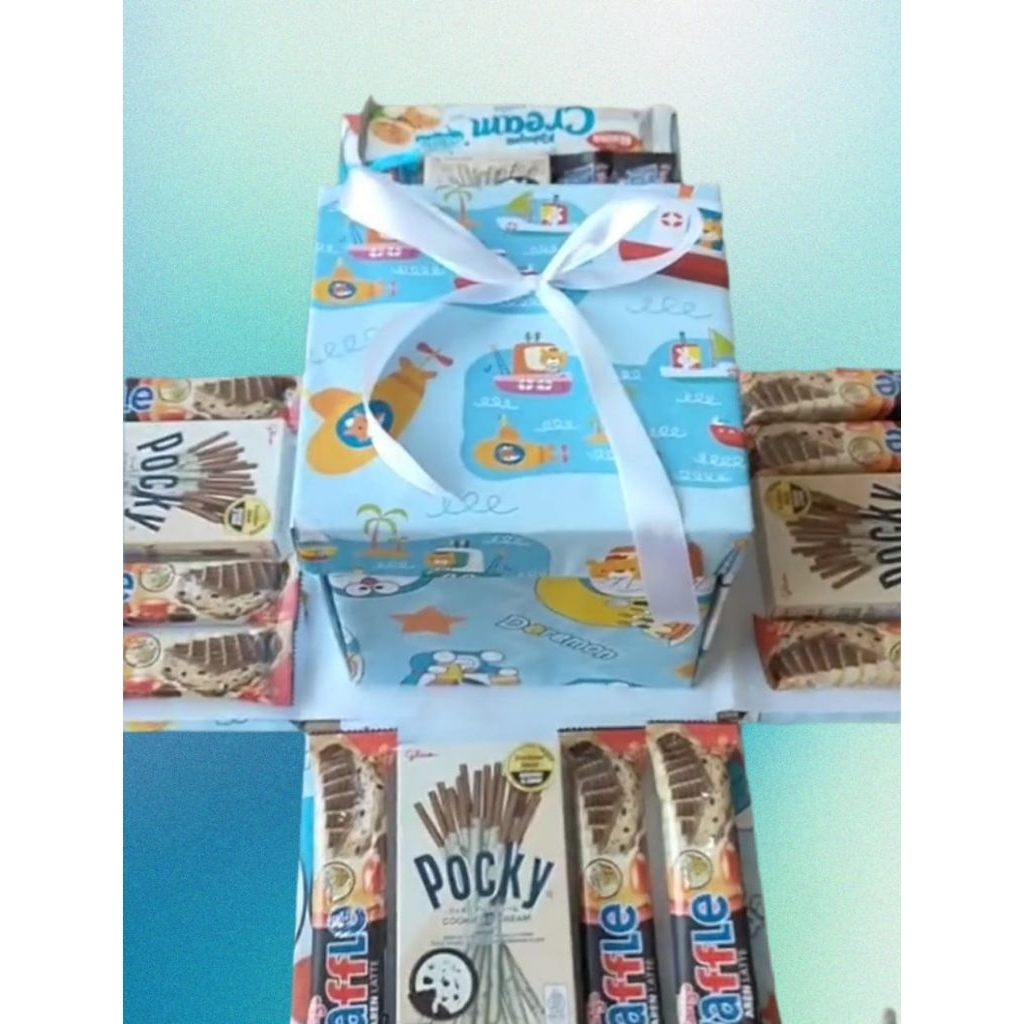 EKPLOSION BOX//Surprise ulangtahun//box snack 3 layer (tanpa snack)tanpa box uang