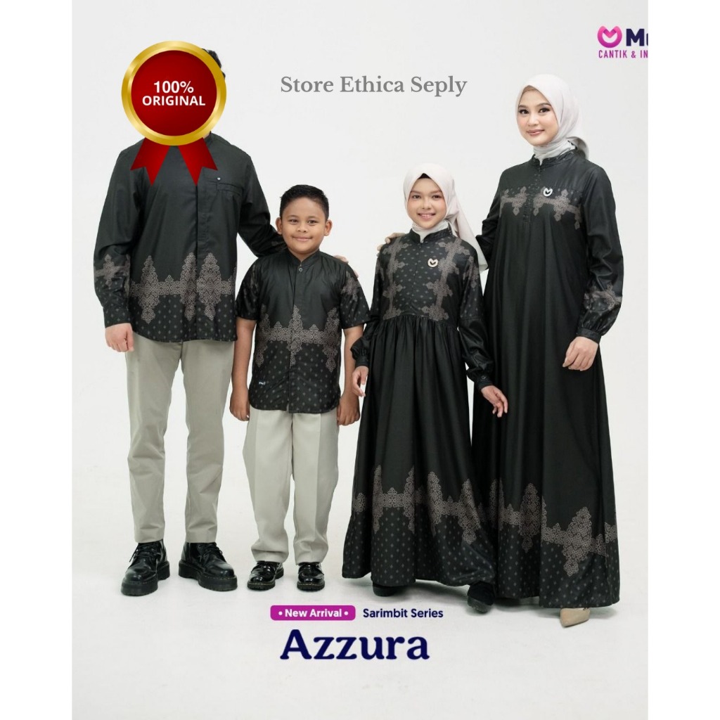 New arrival Gamis Sarimbit Keluarga Mutif Azzura Azzam Everblack