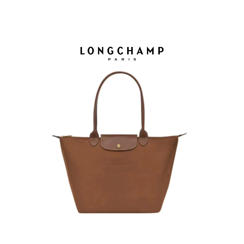 Longchamp Tas Wanita Le Pliage Original Tas Tote Besar Pegangan Panjang