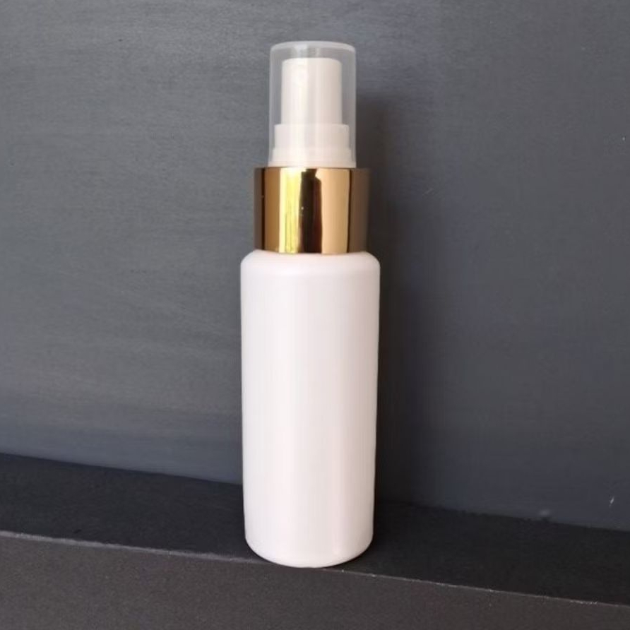 Botol 60 ml hdpe plastik putih Spray gold