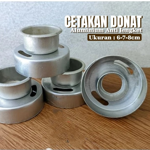 Cetakan Donat Aluminium 3 Pcs – Anti Lengket Bulat Pres JCO