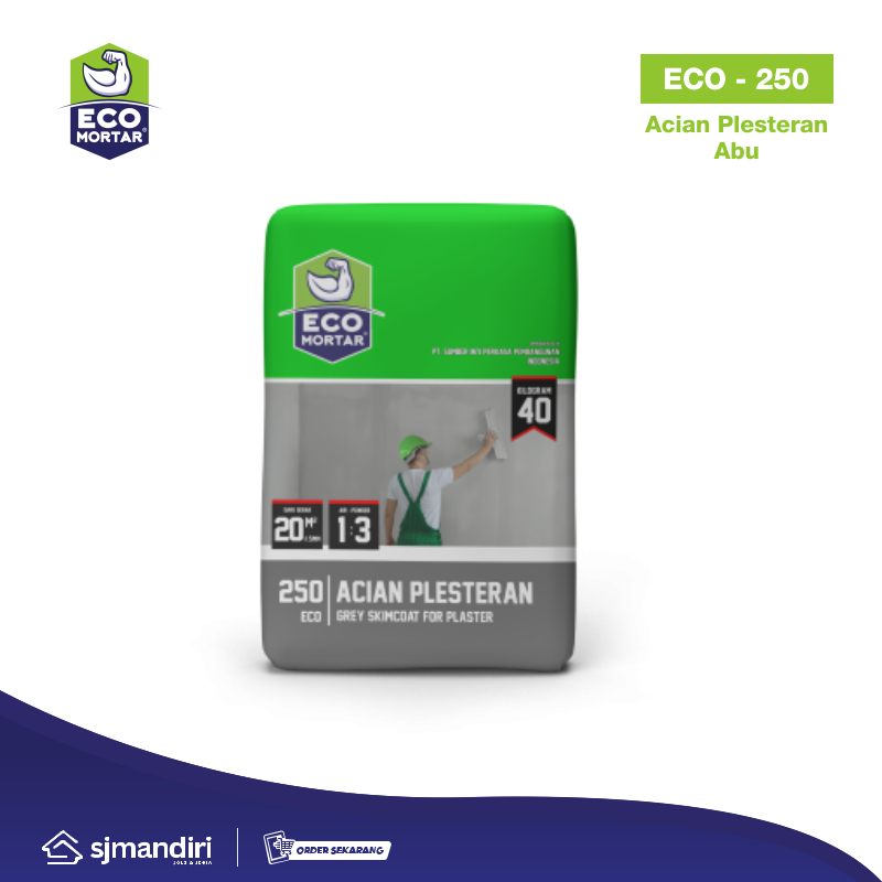 Eco Mortar Acian Plesteran Abu Eco 250 Eco Mortar Plester Mortar Instan Semen Instan