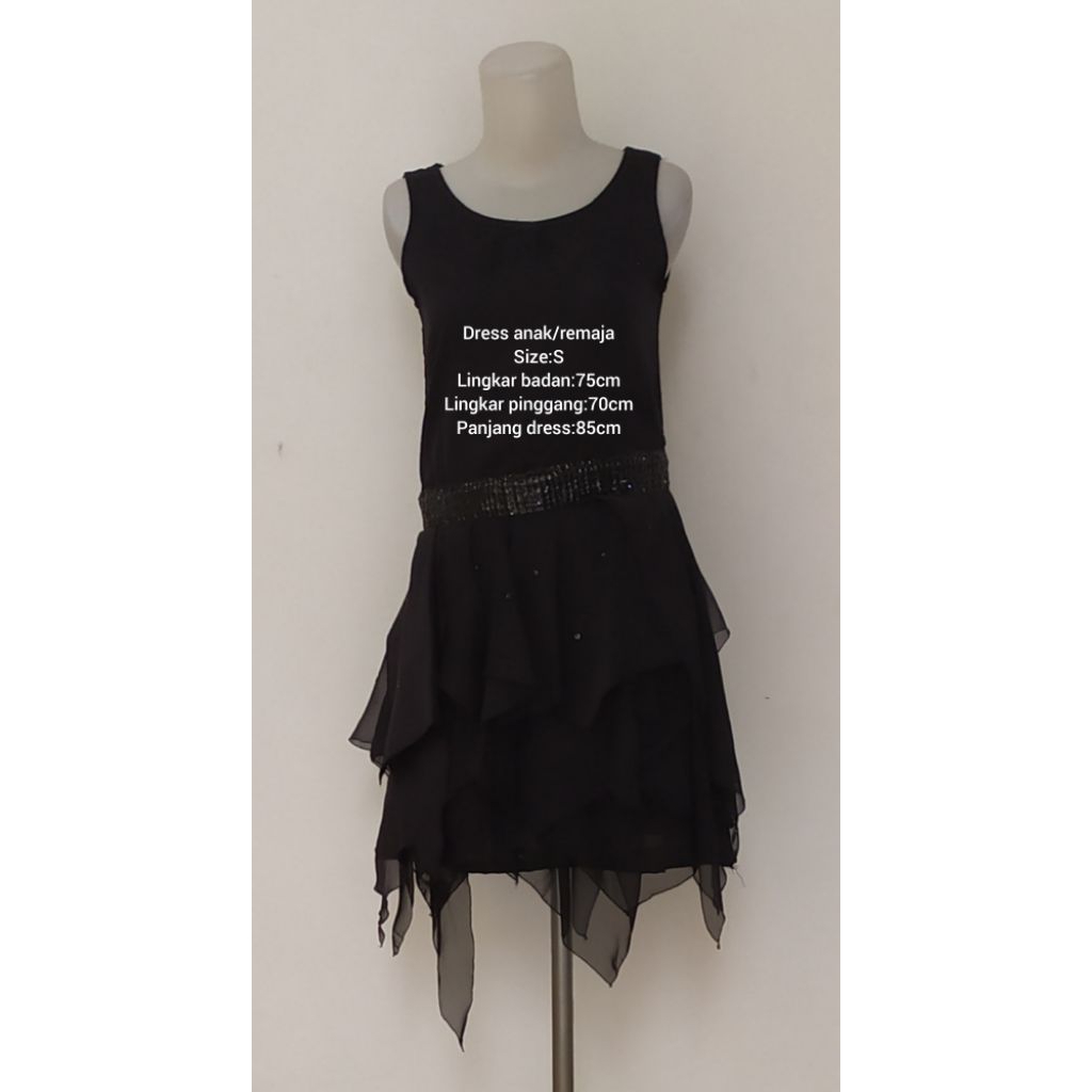 Dress remaja/wanita hitam harajuku(Preloved)