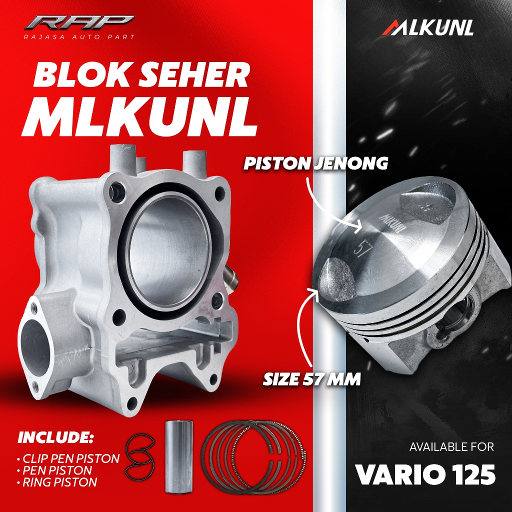 PAKET BLOK SEHER BORE UP VARIO 125 150/BLOK SEHER VARIO 125 VARIO 150 PCX BORE UP 58,5MM 59MM