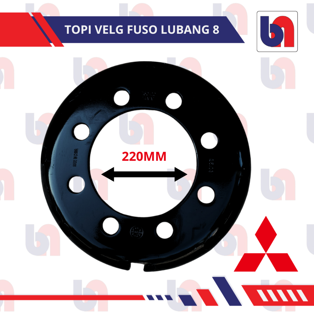 Topi Daun Velg 750 Ring 20 Lubang 8 Bulat Mercy Fuso Hino Lohan Center Bolt PCD 220mm
