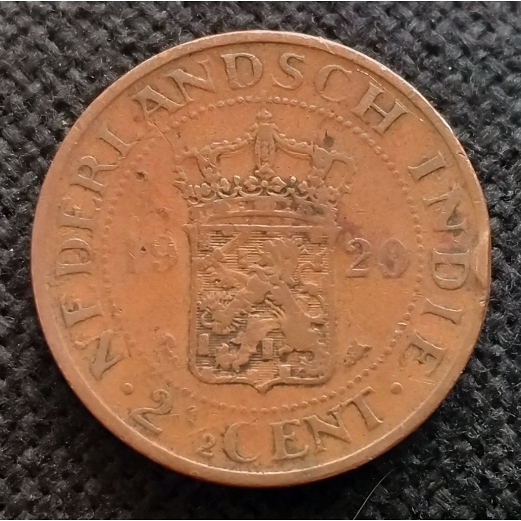Koin Kuno Ned Indie Zaman Belanda 2.5 Cent Benggol tahun 1920