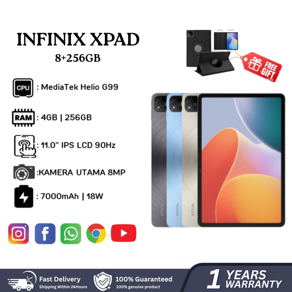Tablet Infinix XPad Ram 8GB Internal 256GB Garansi Resmi
