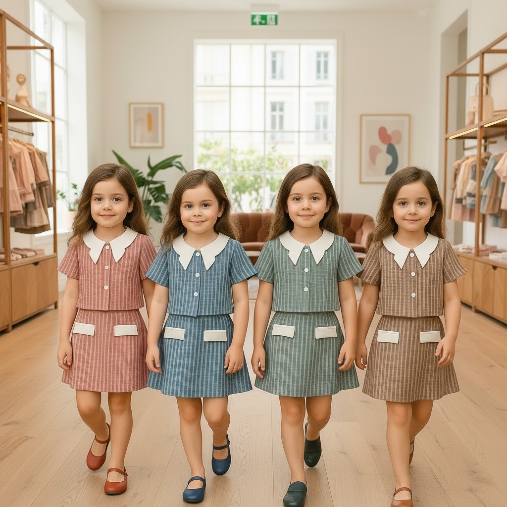 Two Mix - Mariposa Setelan Baju Rok Anak Perempuan Korean Style - One Set Cewek Lucu 1-12 Tahun 4402