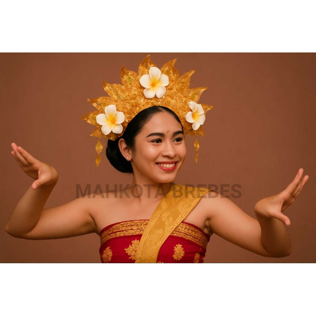 Mahkota bando tari bunga kamboja anak/dewasa