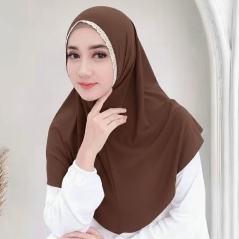 INARA HIJAB RENDA BERGO INSTAN SIZE L JERSEY PREMIUM HIJAB INSTAN BERGO PENGUIN NON PET JERSEY