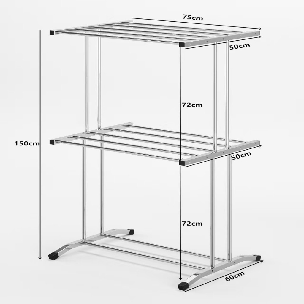 Jemuran Handuk Stainless Steel Rak Handuk Susun Minimalis Jemuran Serbaguna Anti Karat Portable