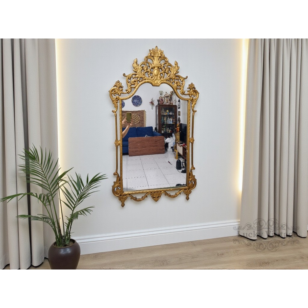 Vintage Large Italian Ornate Mirror Antique