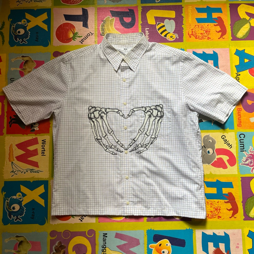 Boxy shirt custom kemeja boxy uni (preloved)