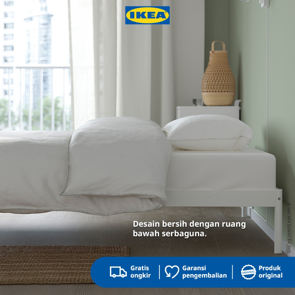 IKEA VEVELSTAD Rangka Tempat Tidur Minimalis Putih 90x200 cm