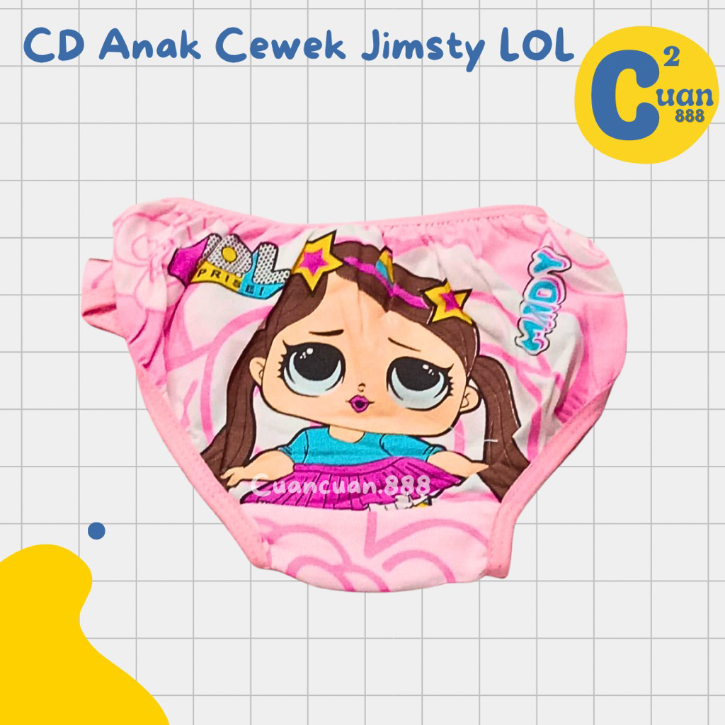 CD Anak Cewek LOL Kotak Celana Dalam Perempuan Katun Lembut Dalaman Katok Kolor