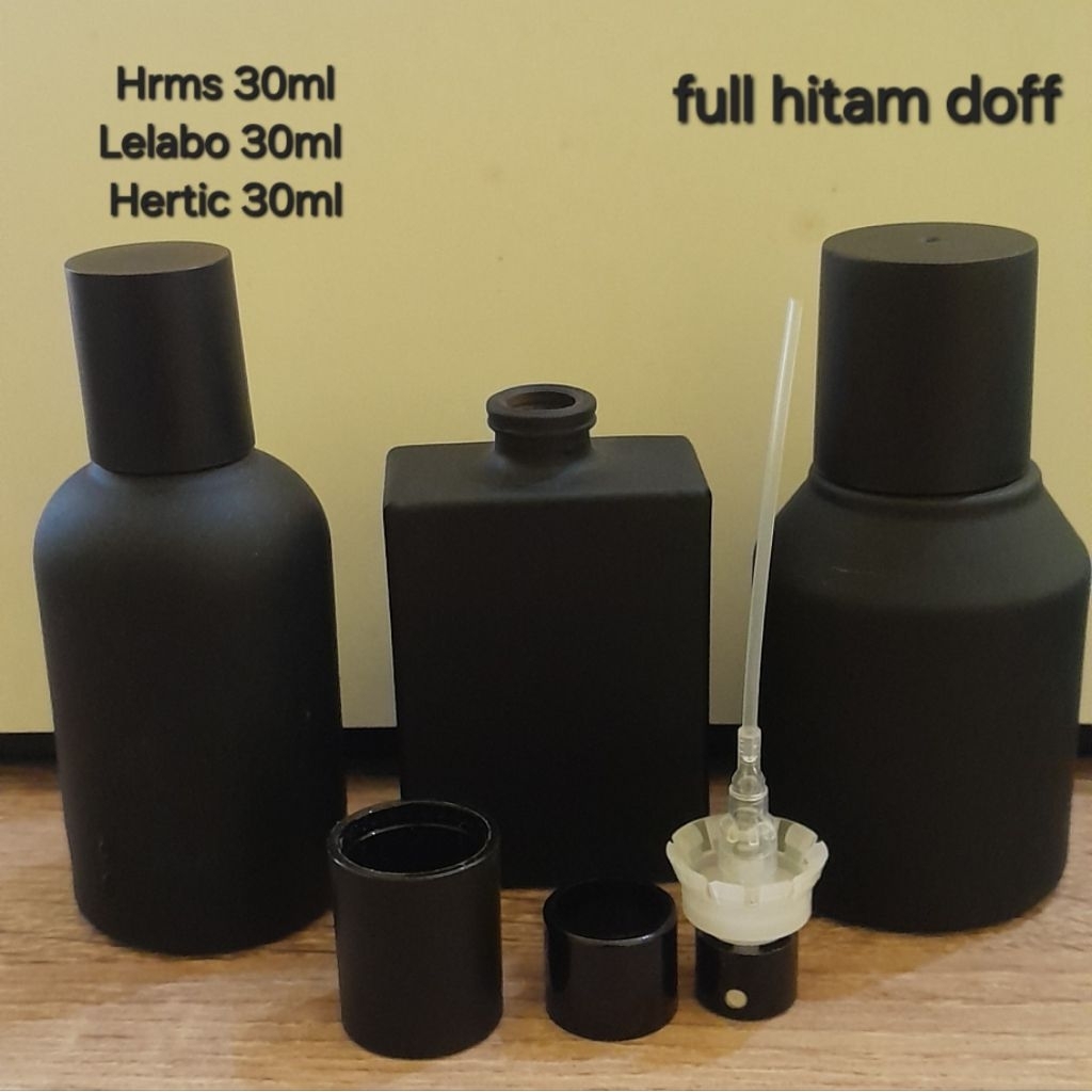 Klx Botol Parfum 30ML semi press Hitam doff, Hrms 30ml lelab 30ml Hertic 30ml