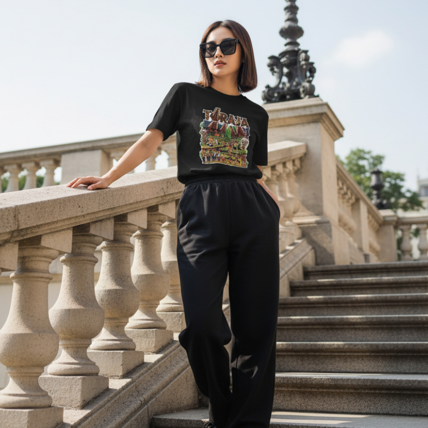 Kaos Etnik Nusantara Unik Pulau Indonesia Batik Modern Pria Wanita Motif Toraja Panen