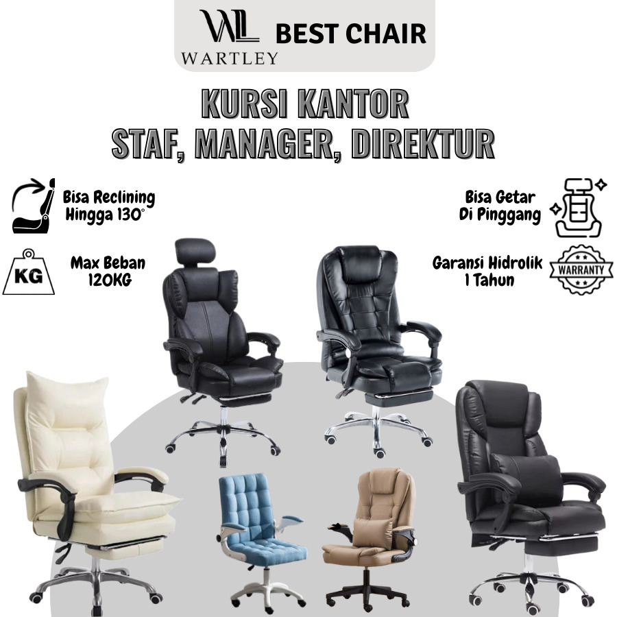 Wartley Kursi Direktur Kursi Kerja Kursi Kantor Footrest Bangku Eksekutif Direktur
