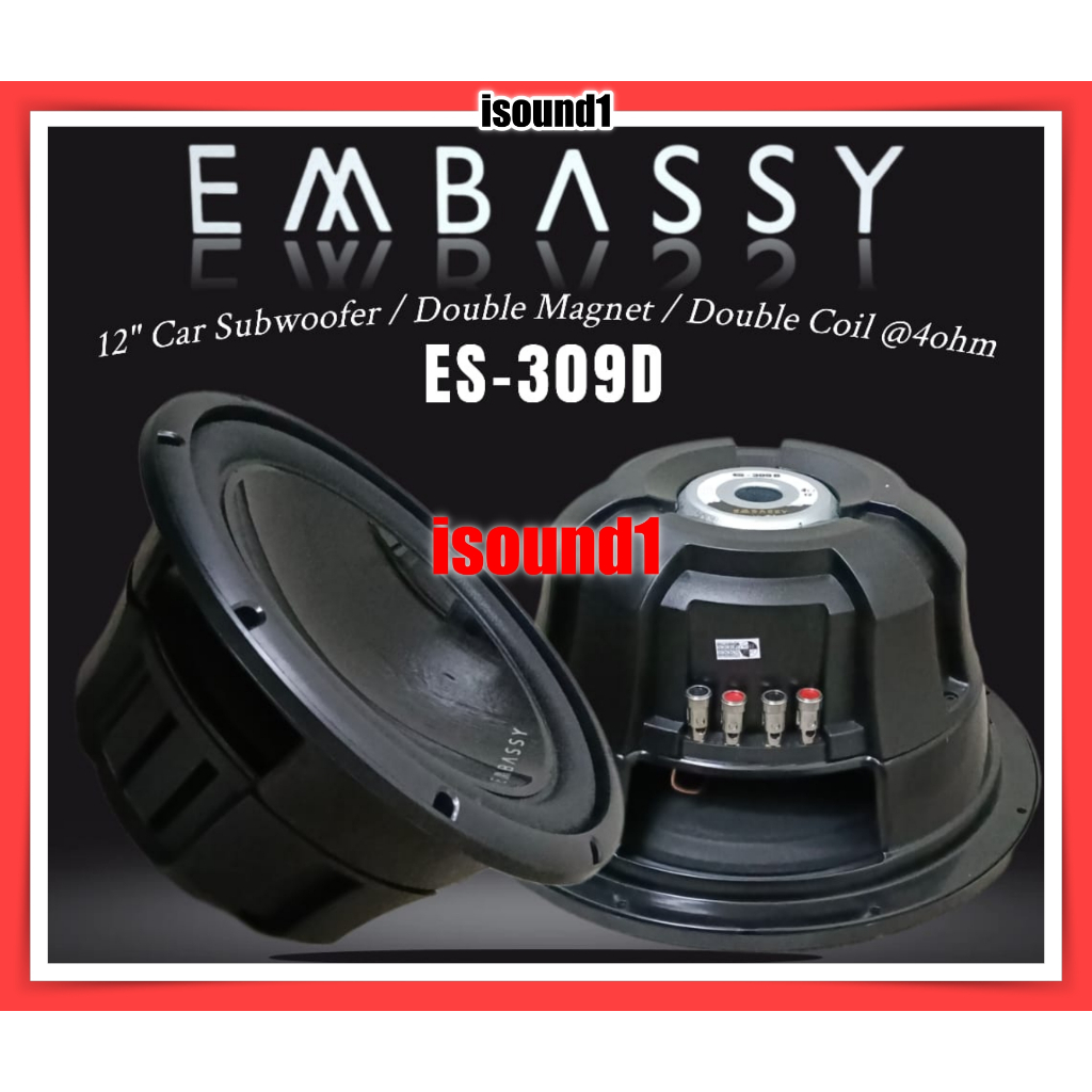 SPEAKER SUBWOOFER 12 INCH EMBASSY ES 309D ES309D ES 309 D ORIGINAL