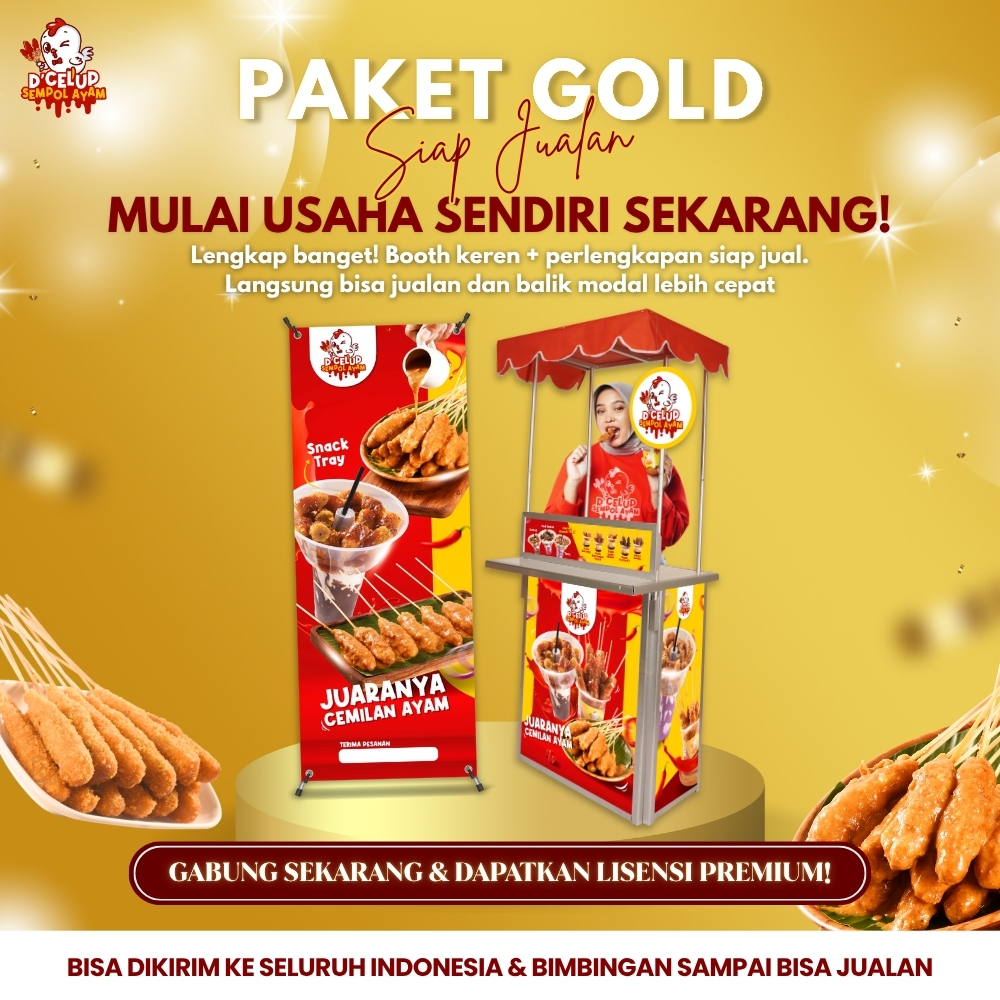 Paket Usaha D’Celup Sempol Ayam Paket Gold – Paket Kemitraan Siap Jual Modal Kecil, Lisensi Brand + 