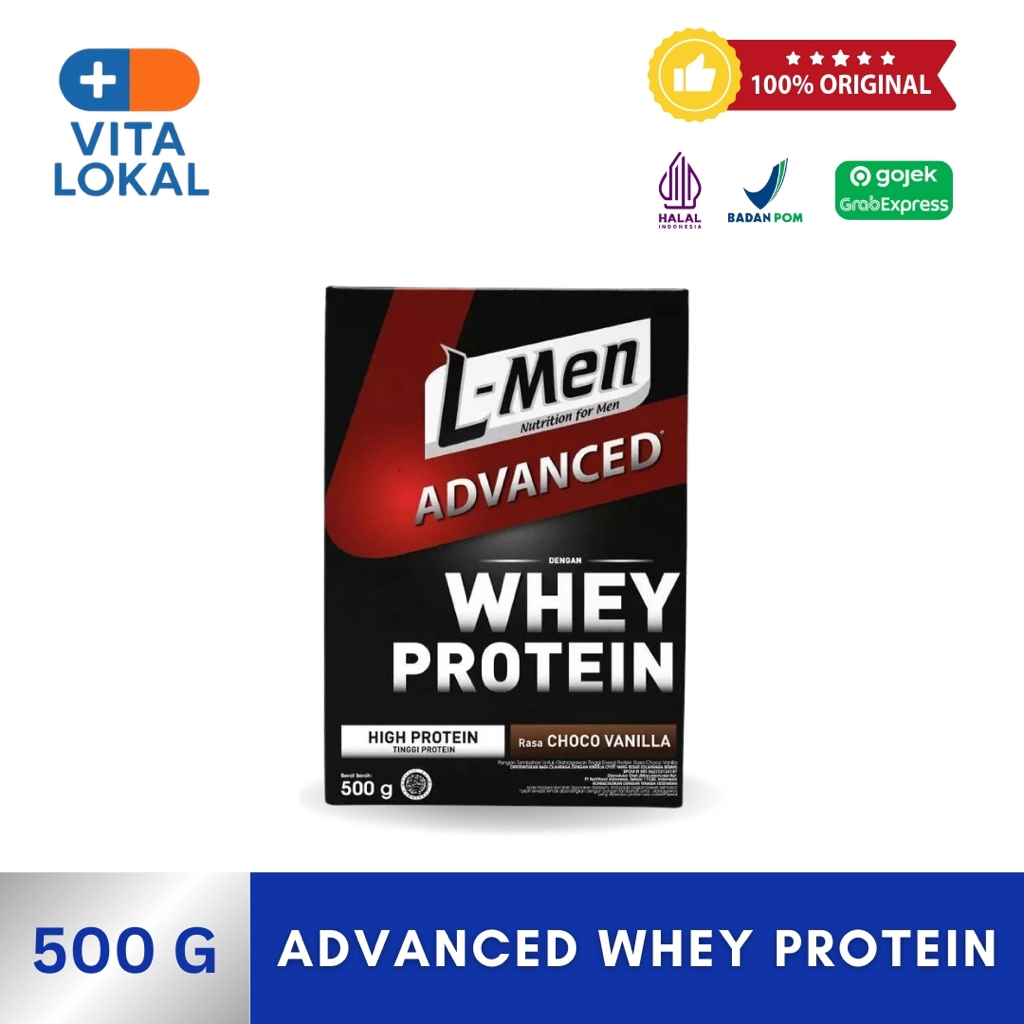 L-Men Hi Protein Whey Advanced 500gr Choco Vanilla Suplemen Tinggi Whey Protein