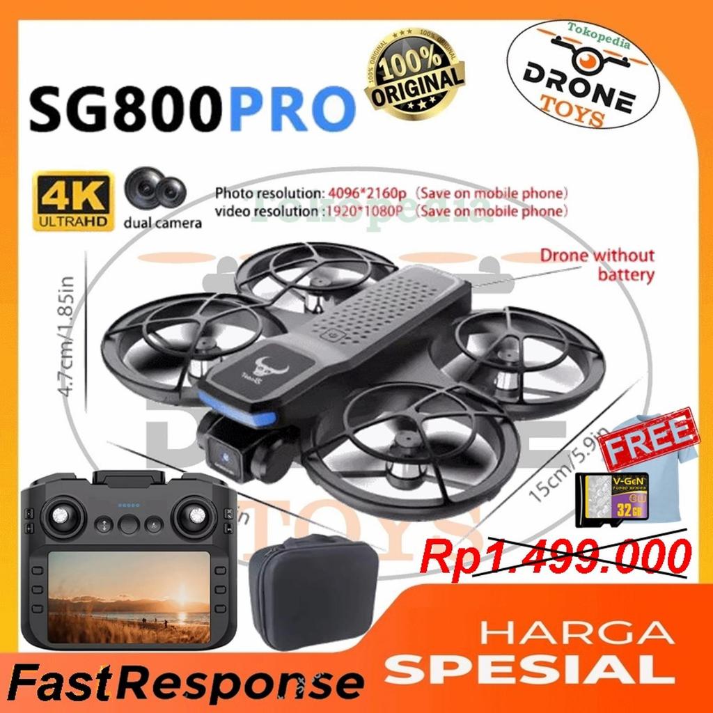 SG800 PRO Mini Drone Dual Camera 4K HD With Screen Remote 360° Flip Brushless FPV Optical Flow Quadc