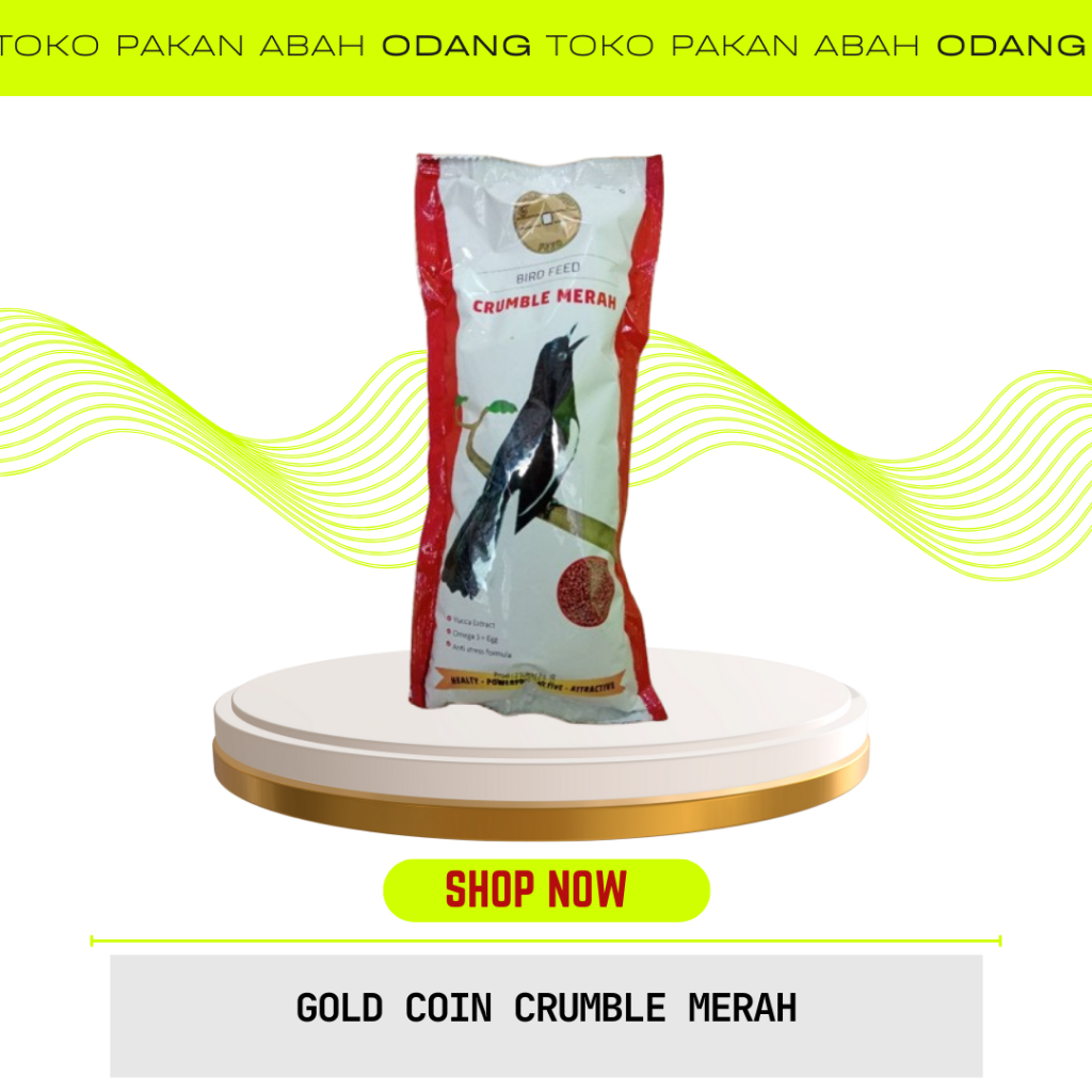 Gold Coin Crumble Merah 450g 250g Pakan Kacer Berkualitas Pakan Burung Gold Coin