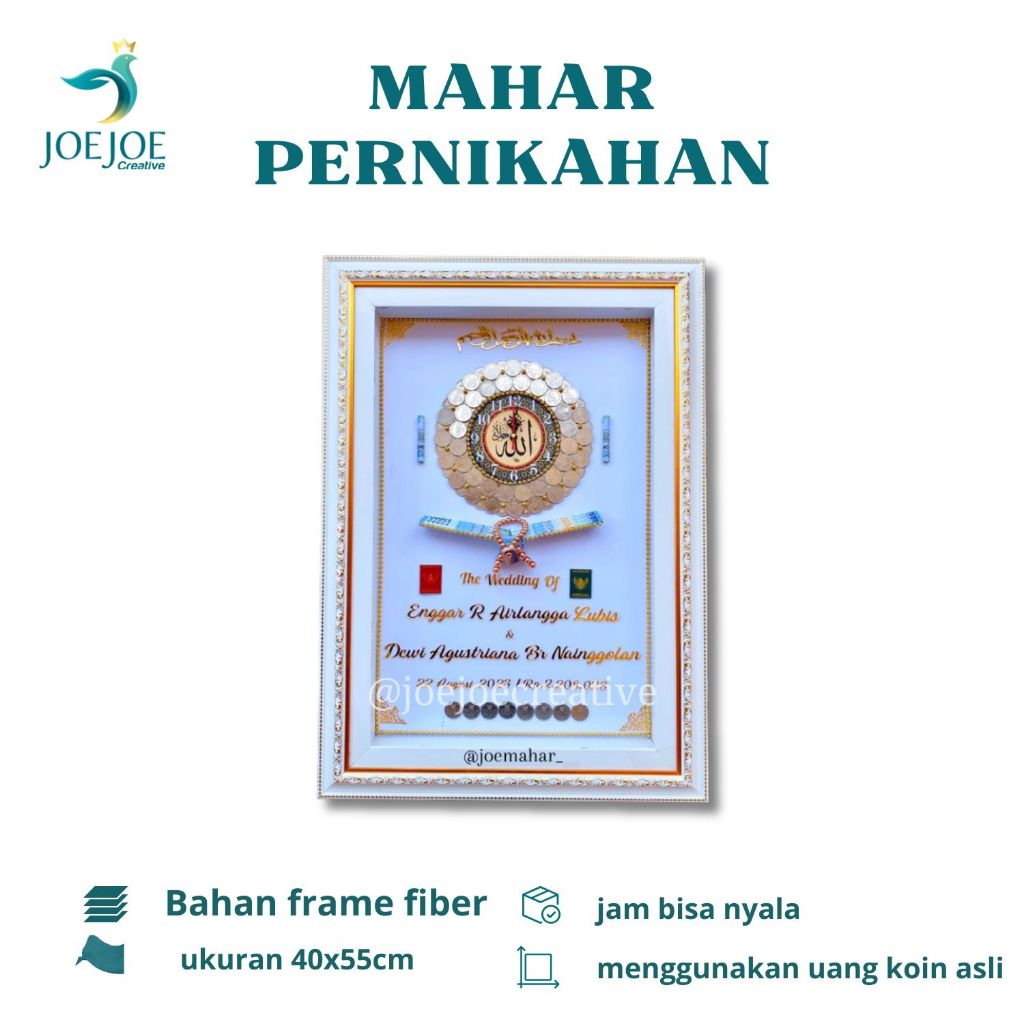 Mahar pernikahan bentuk jam dan Al-Qur'an | mahar uang koin | mahar frame kekinian | mahar sesuai re