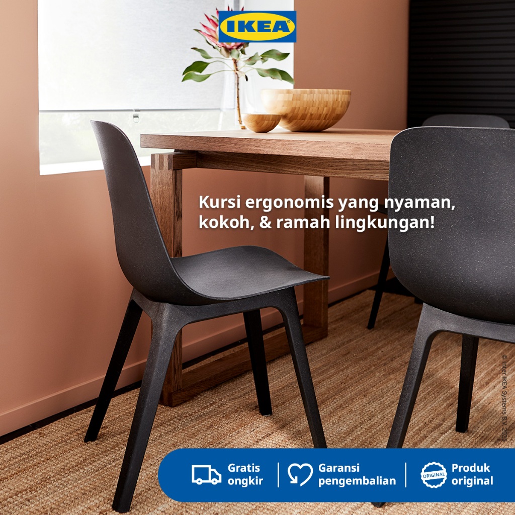 IKEA ODGER Kursi Serbaguna Dengan Sandaran Antrasit