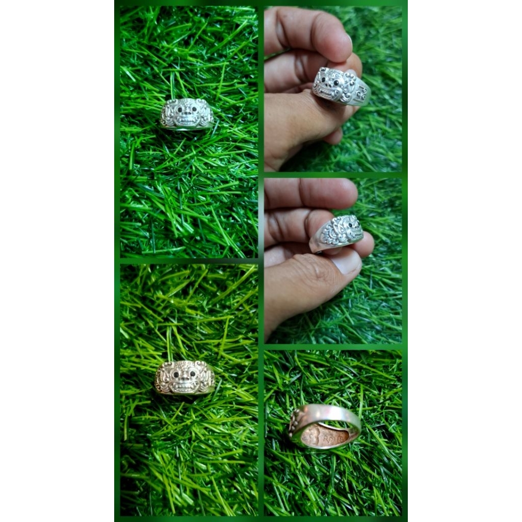 cincin perak ukiran barong bali