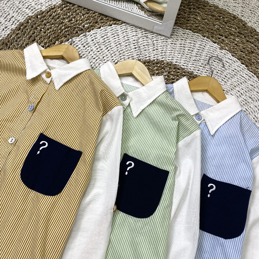 Momora Tunik Kemeja Atasan Wanita Baju Muslim Polos dengan Saku Depan Bordir Katun Linen Import Nyam