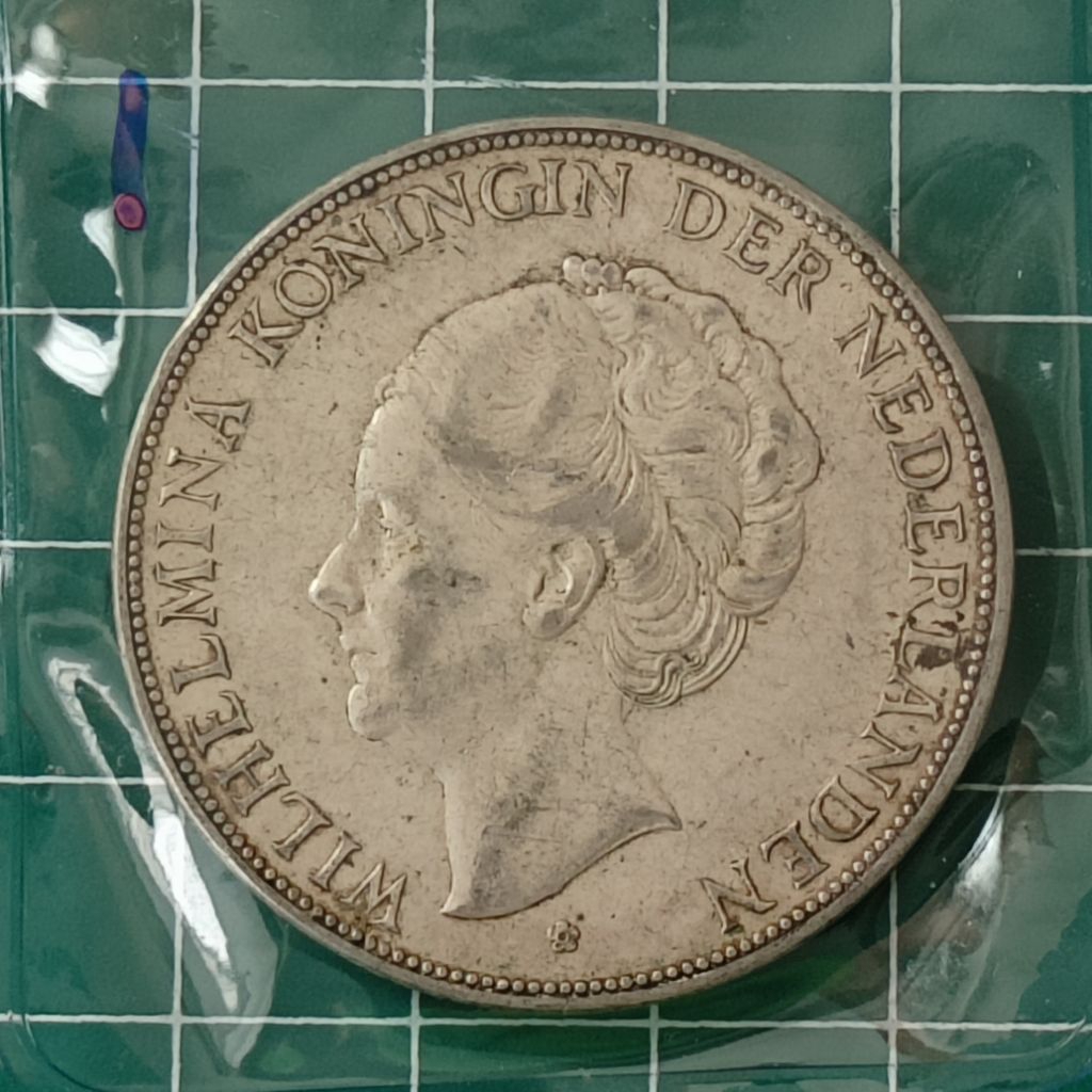 KOIN PERAK WILHELMINA 2,5 GULDEN (1)
