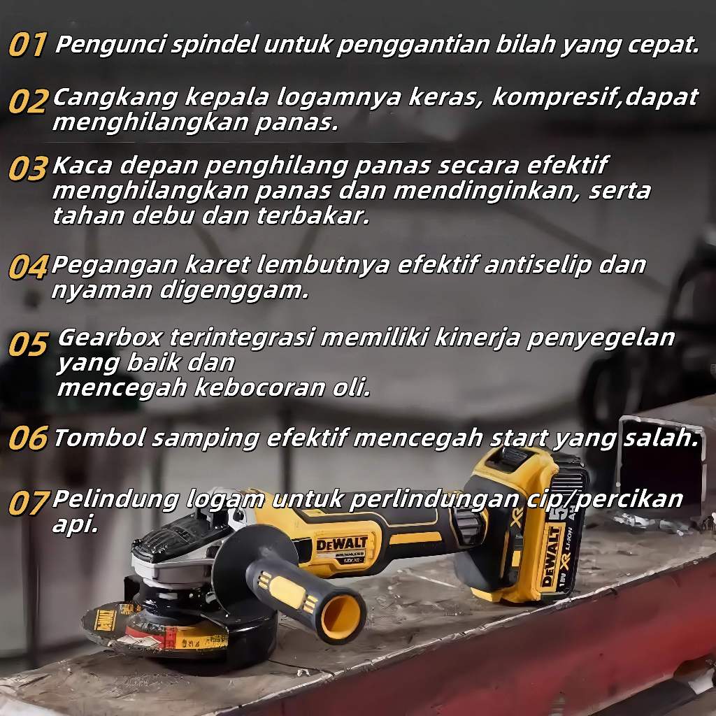 Mesin Gerinda Angle Grinder Tangan Listrik Penggiling Sudut Portable Multifungsi Gerinda Tangan