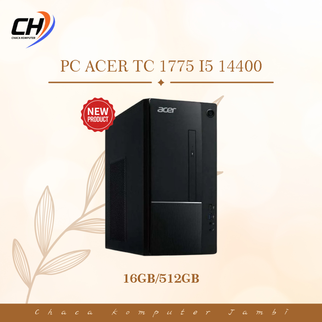 PC Desktop Acer TC 1775 i5-14400 - RAM 16GB + SSD 512GB