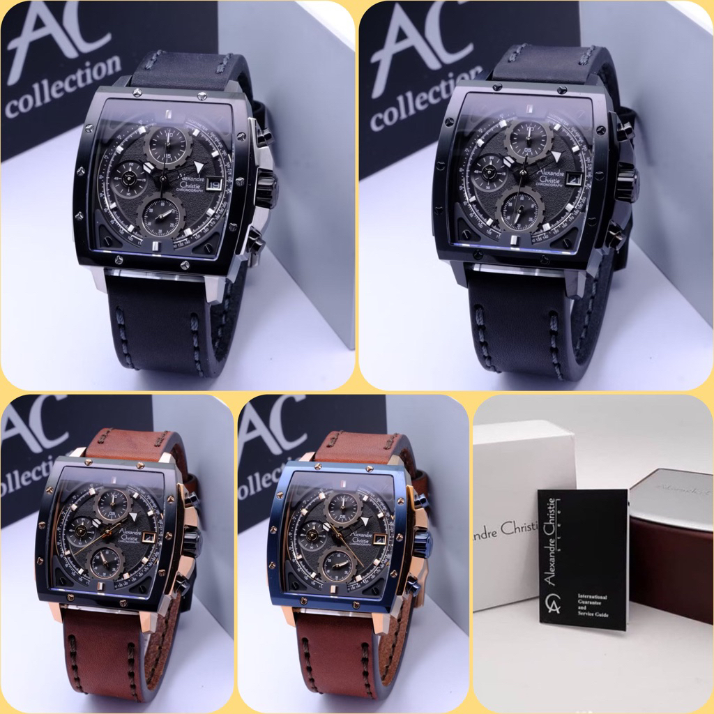 JAM TANGAN PRIA ALEXANDRE CHRISTIE AC 6376 MC / AC6376 / 6376 ORIGINAL CHRONOGRAPH STRAP KULIT