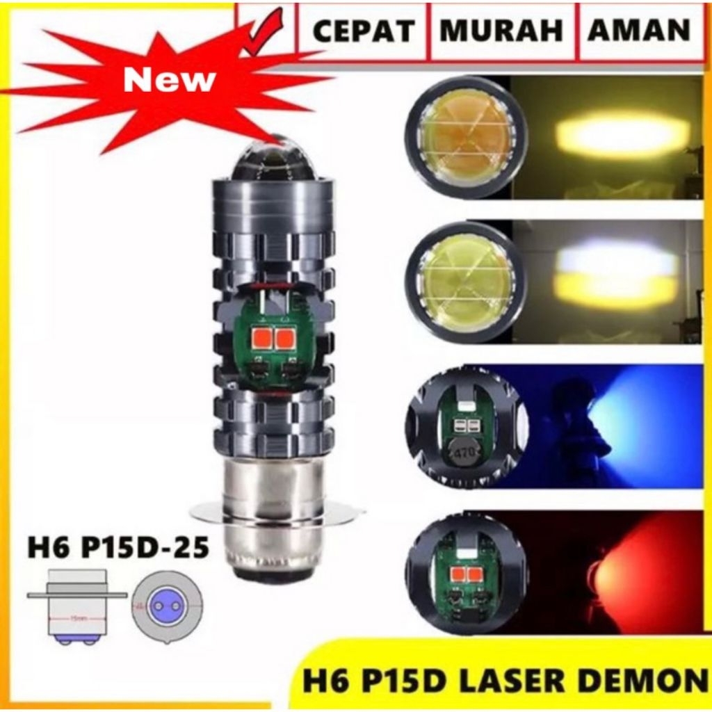 lampu h6 4warna strobo