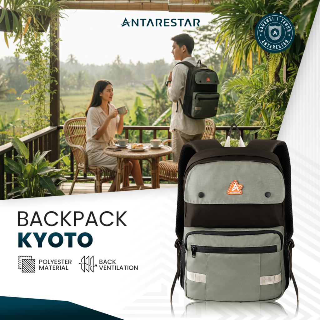 ANTARESTAR Official - Tas Ransel Kyoto Backpack Tas Ransel Cowok Tas Laptop Punggung Pria Wanita Tas
