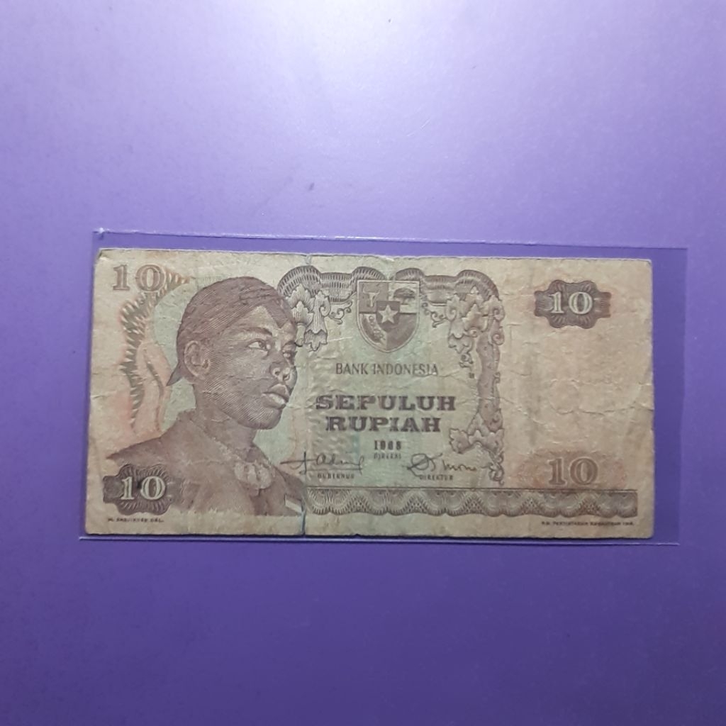 Uang kuno 10 rupiah sudirman 1968