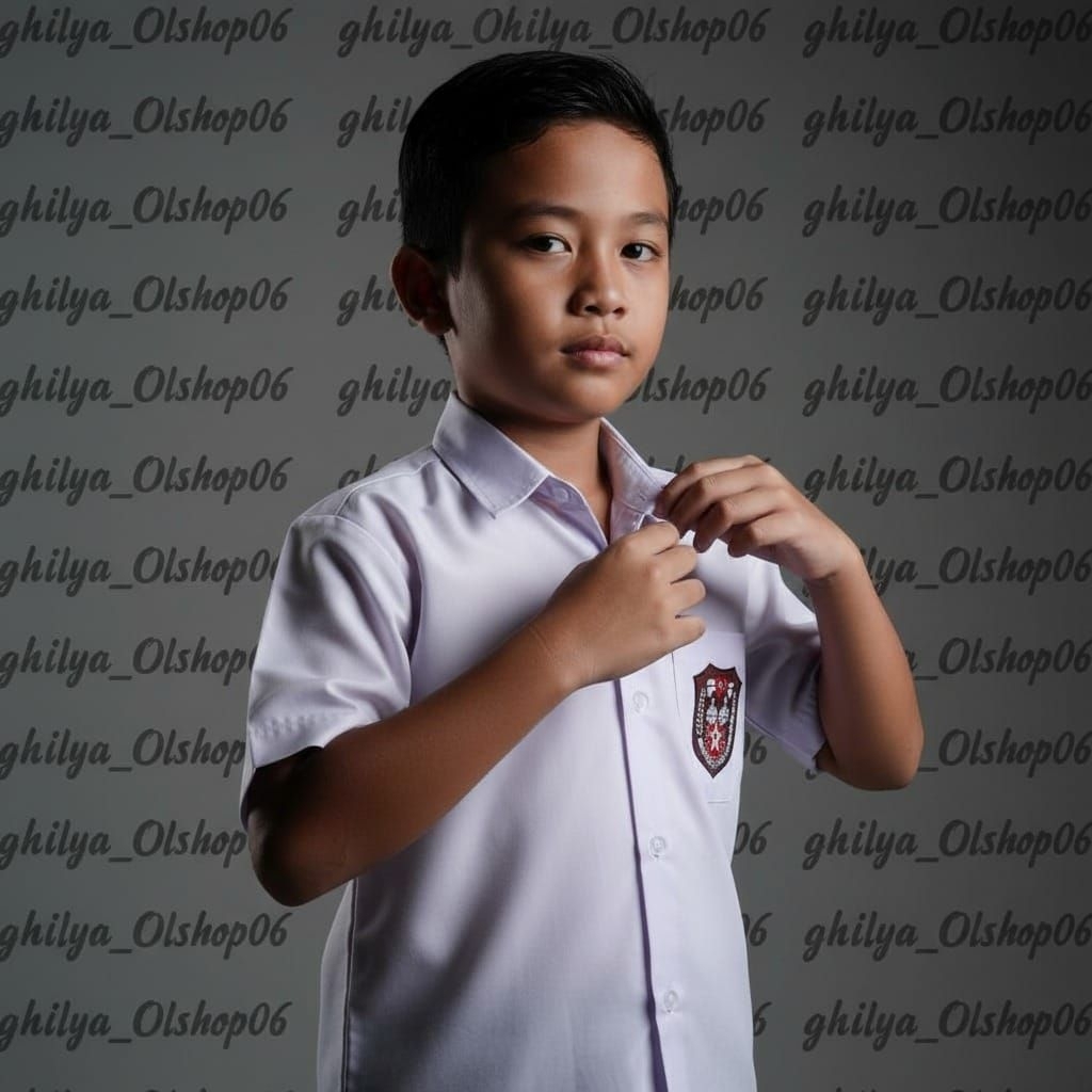 Baju putih pendek SD, Baju putih bahan Oxford dan bahan twis (licin serta mengkilap), Baju putih len