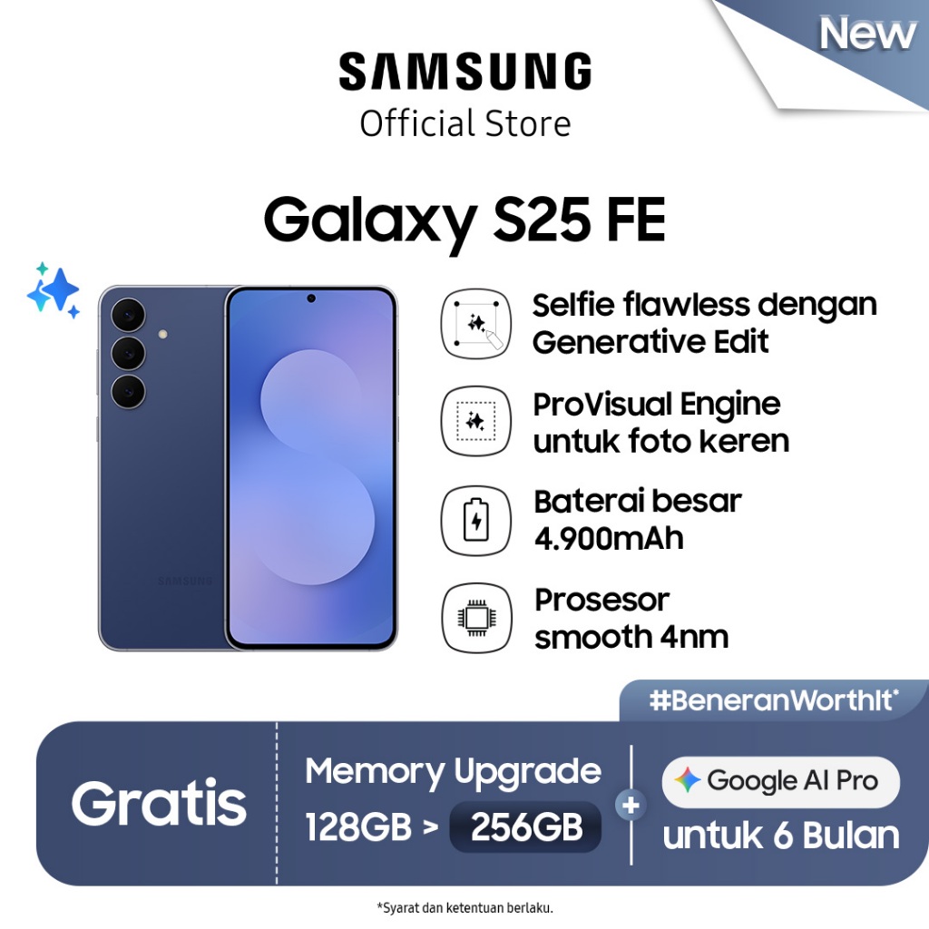 [Free Upgrade From 128GB] Samsung Galaxy S25 FE 8/256GB - Navy