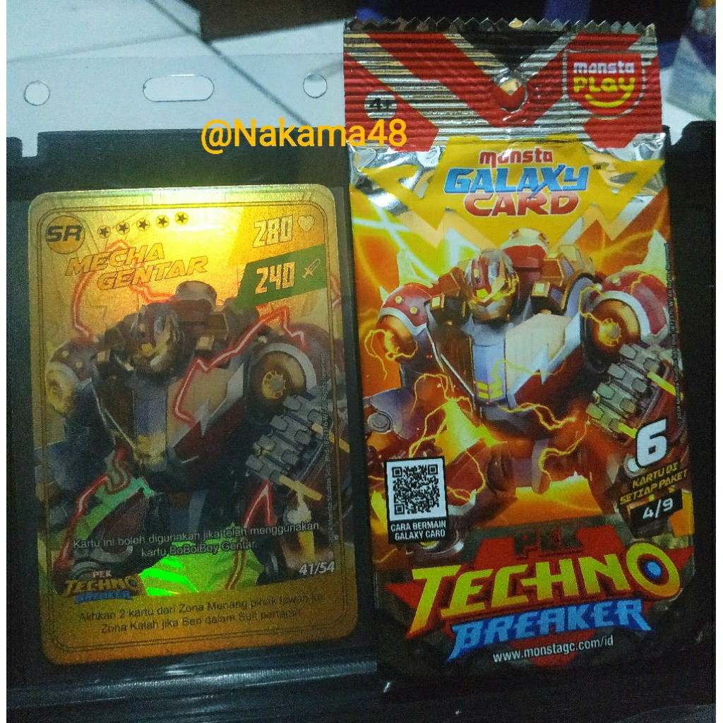 Kartu Boboiboy Monsta Galaxy Card Pek Techno Breaker 4/9 - Mecha Gentar SR