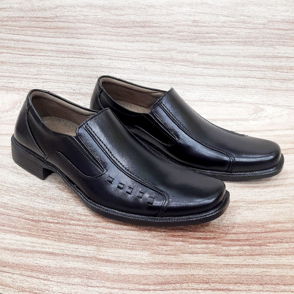 [Size 38-46] Sepatu Pantofel Pria Kulit Asli | Sepatu Formal Pria  Sepatu Kerja Kantoran Pria Hitam 