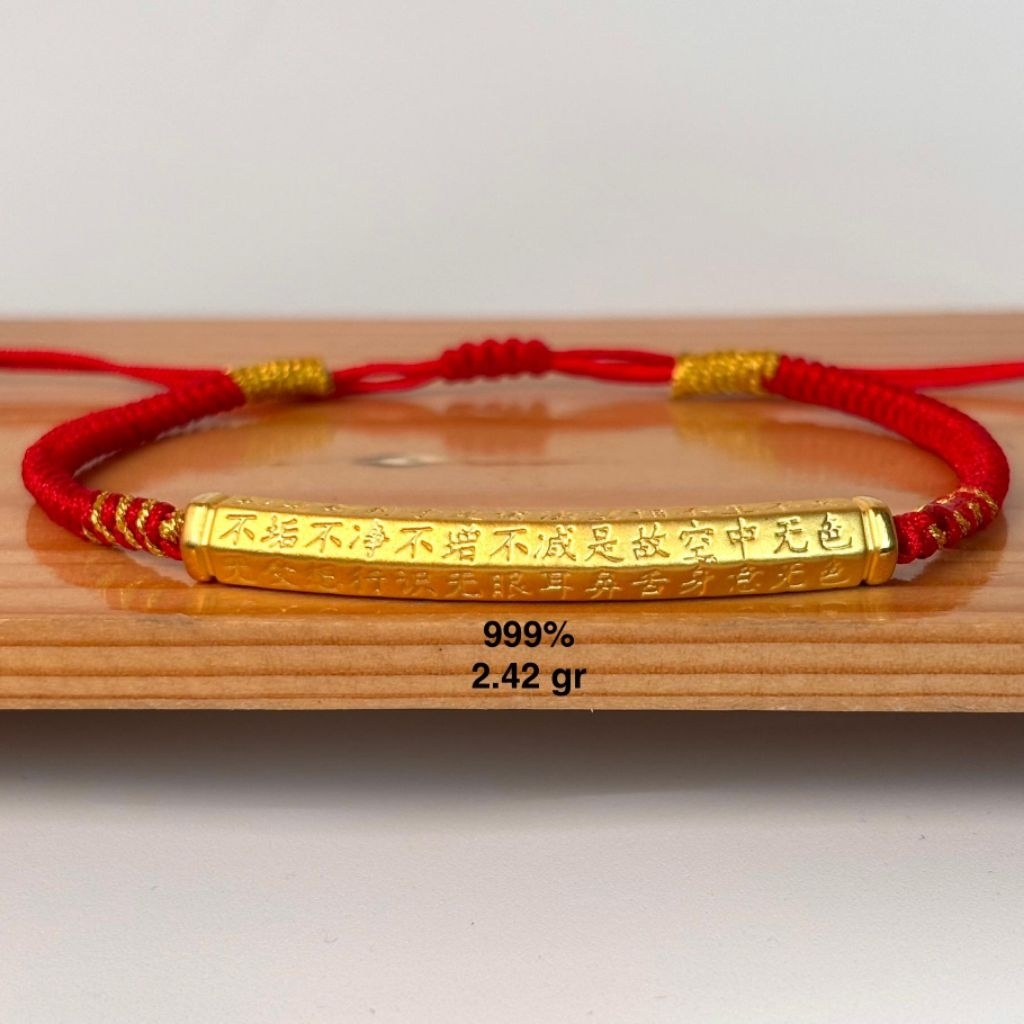 MELDY SHOP - gelang tali tibet bracelet retro keberuntungan variasi emas asli 24k charm liontin tabu