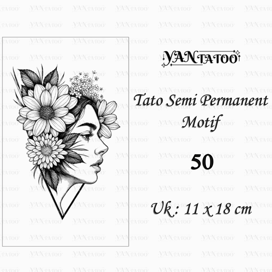 YanTatoo - Stiker Tato Semi Permanen Tahan Lama Seri Gambar 50